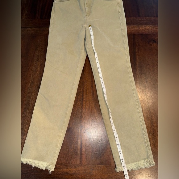 We The Free People Tan Distressed Raw Hems Jeans Size High Waisted Skinny 32 - Picture 2 of 10